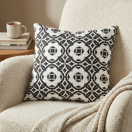 Tecido Padrão estético branco e preto contemporâneo