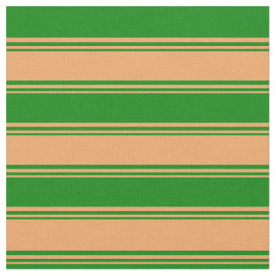 Tecido Padrão estrelado/riscado marrom e verde