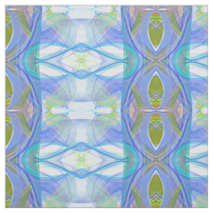 Tecido padrão étnico azul fractal.