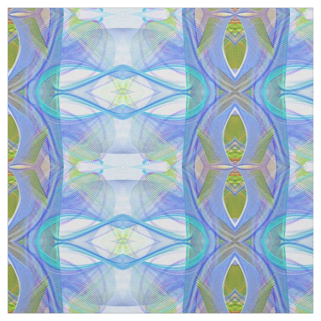 Tecido padrão étnico azul fractal. (Modelo)