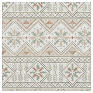 Tecido Padrão Etnico Geométrico Tribal Floral Sem Costura