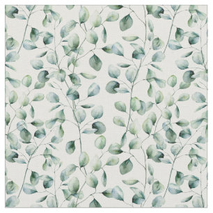 Tecido Padrão Eucalyptus Watercolor