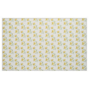 Tecido Padrão Floral Amarelo Boho Watercolor
