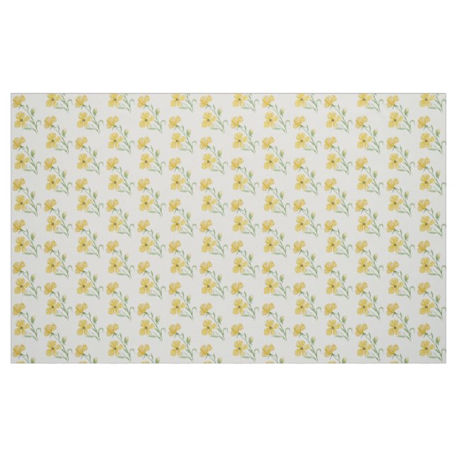 Tecido Padrão Floral Amarelo Boho Watercolor (Fat Quarter)