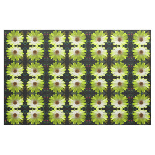 Tecido Padrão Floral Amarelo Fluorescente Africano