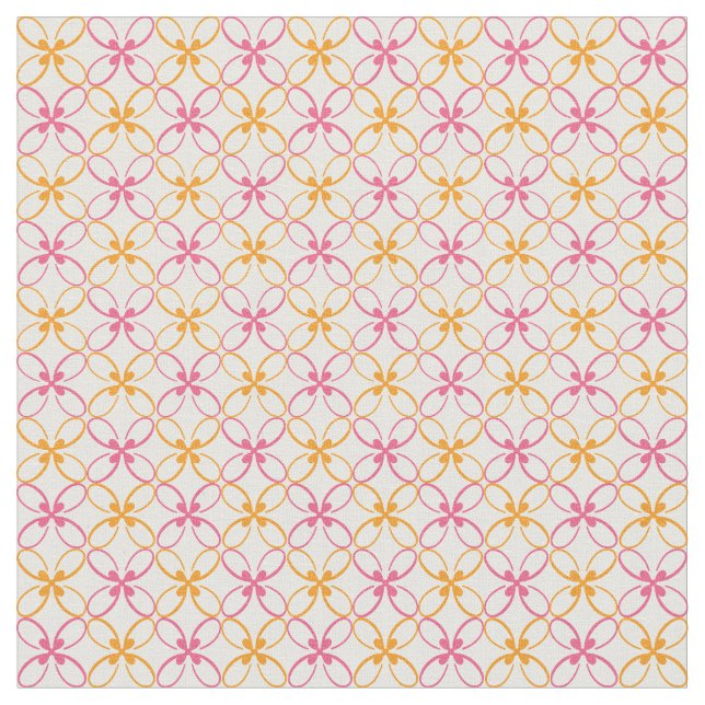 Tecido Padrão Floral Amarelo Rosa (Detalhe)