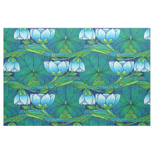 Tecido Padrão Floral Art Nouveau Retro Almofada de Lírio