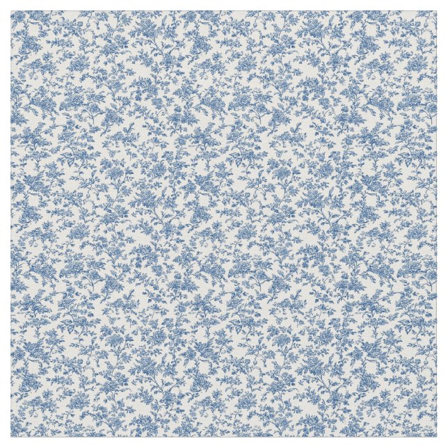 Tecido Padrão Floral Azul do Peito (Detalhe)