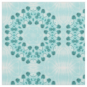 Tecido Padrão Floral, Azul Teal