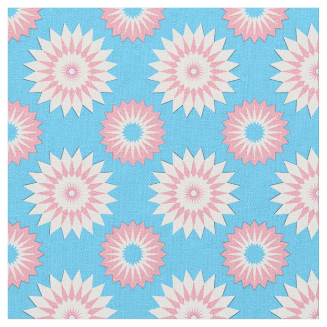 Tecido Padrão floral azul uniforme do Orgulho Transgênero (Detalhe)
