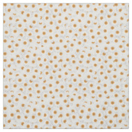 Tecido Padrão Floral Branco Chamomile