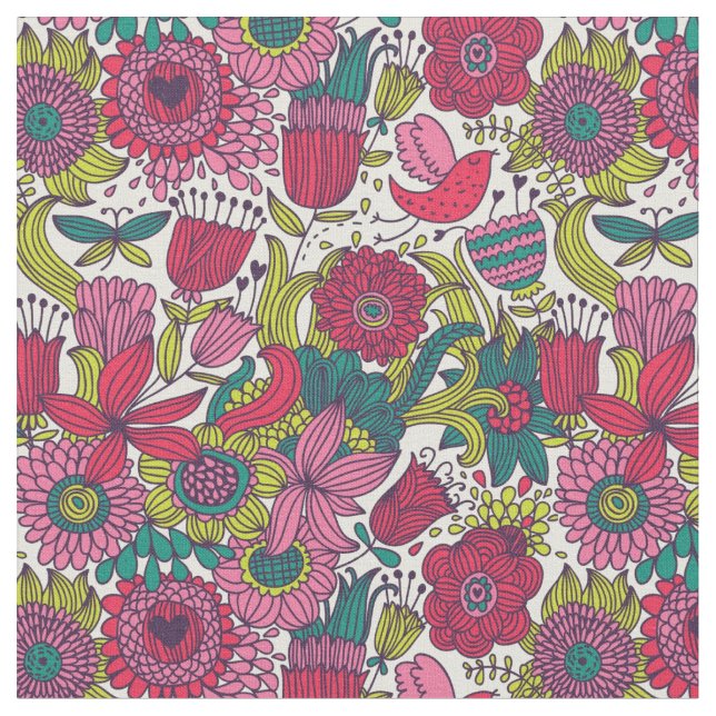 Tecido Padrão floral brilhante (Detalhe)