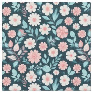 Tecido Padrão Floral Com Flores Pastel