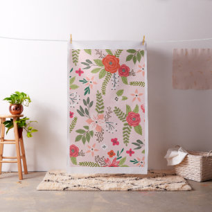 Tecido Padrão Floral Cottage Chic