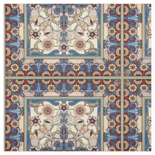 Tecido Padrão Floral da Dragonfly Era Art Nouveau (Modelo)