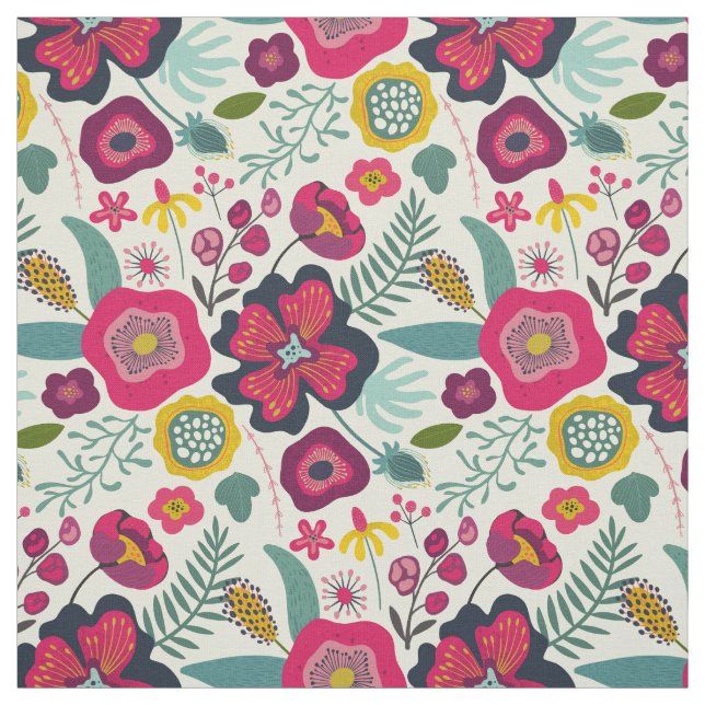 Tecido Padrão Floral de Abstrato púrpura rosa (Modelo)