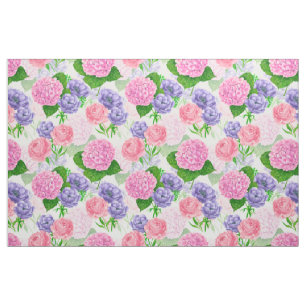 Tecido Padrão floral de aquarela