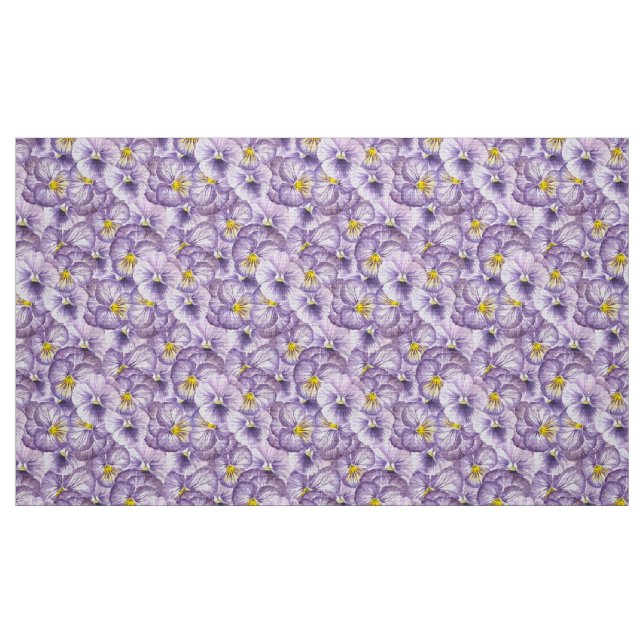 Tecido Padrão floral de aquarela com pânico violeta (Fat Quarter)