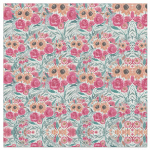 Tecido Padrão Floral de Cobra Selvagem de Girassol