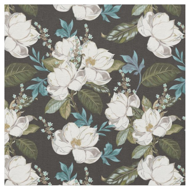 Tecido Padrão Floral de Magnólia (Detalhe)