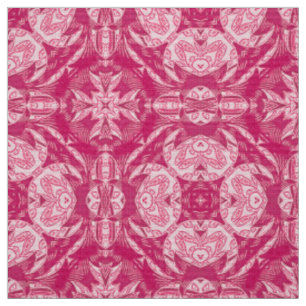 Tecido Padrão Floral de Mandala de Abstrato cor-de-rosa s