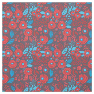Tecido Padrão floral de rabisco