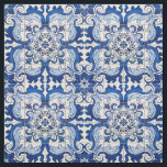 Tecido Padrão Floral do Azulejo Vintage Azulejo<br><div class="desc">Azulejo Vintage Azulejo Padrão Floral em azul e branco transportado para a superfície do Tecido, preservando sua história e tradição. Azulejo é uma forma de tileofres cerâmicos pintados, de vidro estanho, em português ou espanhol. Tornou-se um aspecto típico da cultura portuguesa. Portugal importou azulejos azulejo de Espanhas e a sua...</div>