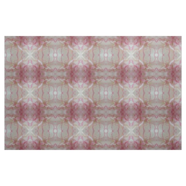 Tecido Padrão Floral do Craveiro Branco e Rosa (Fat Quarter)