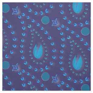 Tecido Padrão Floral do Paisley Azul abstrato Escuro