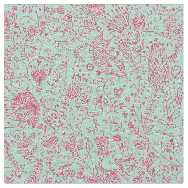 Tecido Padrão floral fofo de verão (Detalhe)