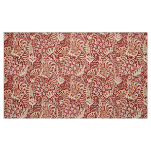 Tecido Padrão Floral Intrincado Selvagem Art Nouveau Vint