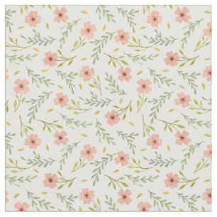 Tecido Padrão Floral Pastel em Aquarela Delicado e Minuci