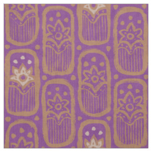 Tecido Padrão floral púrpura vítreo no estilo indiano.
