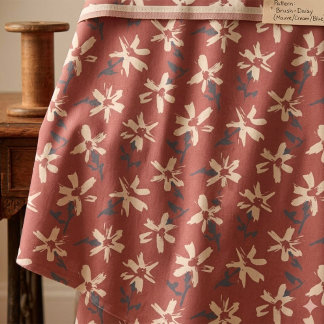 Tecido Padrão floral retrô em estilo boho. Margarida abst