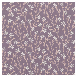 Tecido Padrão floral retrô no estilo boho. Sakura rosa.