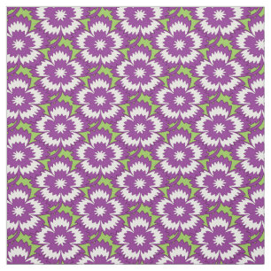 Tecido Padrão floral roxo de Vintage Dianthus Barbatus