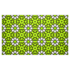 Tecido Padrão floral verde decorativo em estilo vibrante 