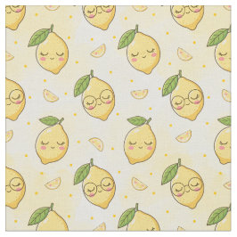 Tecido Padrão Fofo de Frutas de Verão Kawaii, Aquarela Do