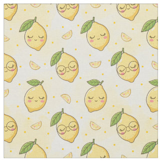 Tecido Padrão Fofo de Frutas de Verão Kawaii, Aquarela Do