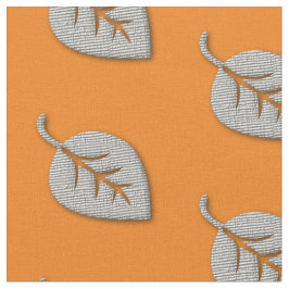 Tecido Padrão Folha de Cinza de Prata Chic Cute