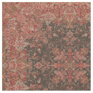 Tecido Padrão Foliar Europeu da Era Vitoriana Impressão