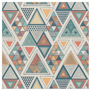 Tecido Padrão Geométrico Abstrato de Triângulo Moderno Re