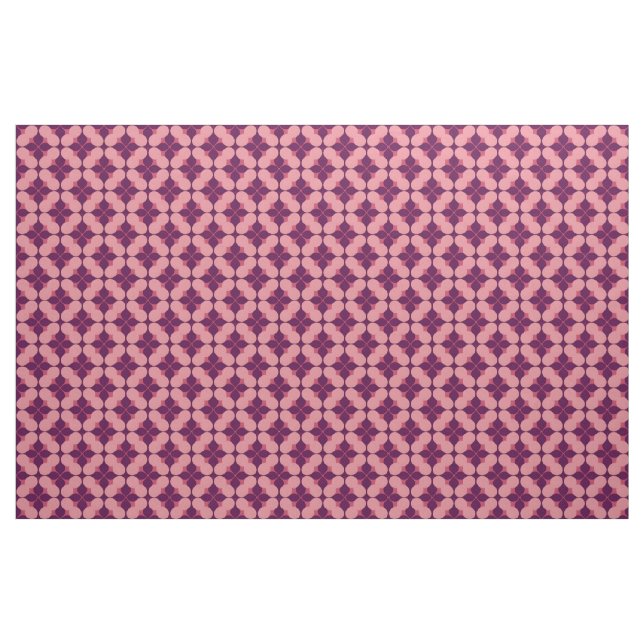 Tecido Padrão Geométrico Abstrato em Tons Rosa e Roxo (Fat Quarter)
