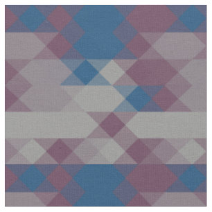 Tecido padrão geométrico azul e malva