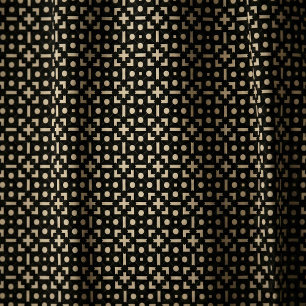 Tecido Padrão Geométrico Contemporâneo Preto e bege