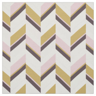 Tecido Padrão geométrico de Chevron castanho-rosa-chic