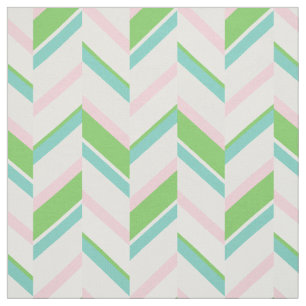 Tecido Padrão geométrico de chevron em rosa e verde chic