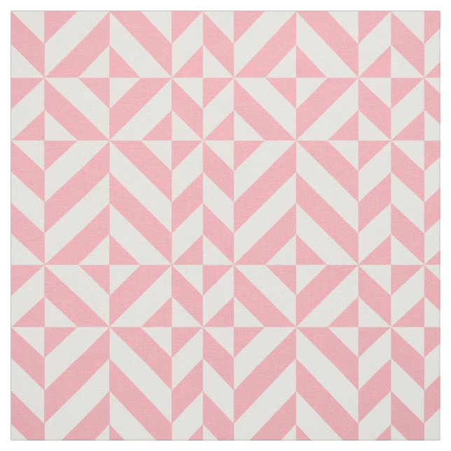 Tecido Padrão Geométrico de Deco Cube, de Melão Rosa (Modelo)