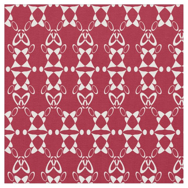 Tecido Padrão geométrico de ornamento vermelho retro (Detalhe)