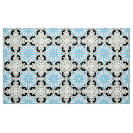 Tecido Padrão geométrico decorativo azul e preto